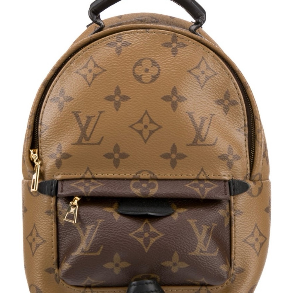 Louis Vuitton Brown Tan Mini Backpack with Monogram Pattern and Coated Canvas